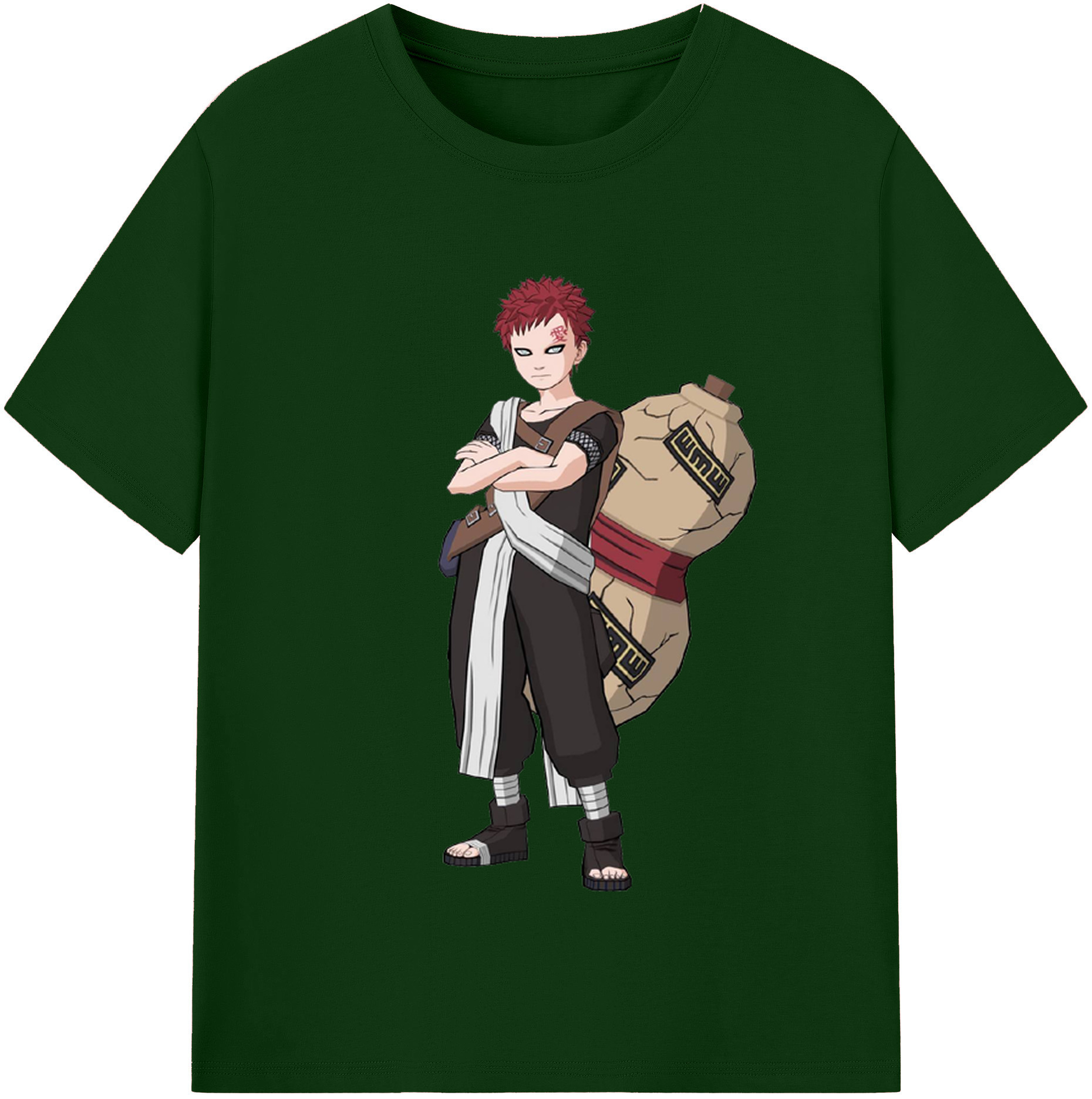 （画像用） NARUTO -ナルト- ガアラ Gaara 綿100％半袖Tシャツ（フロントプリント）